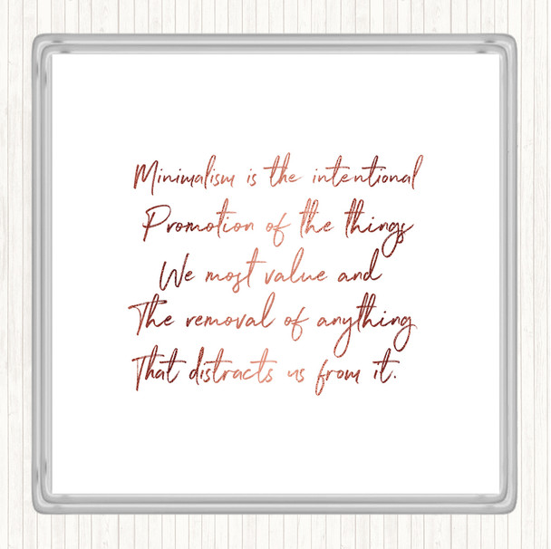 Rose Gold Minimalism Quote Coaster