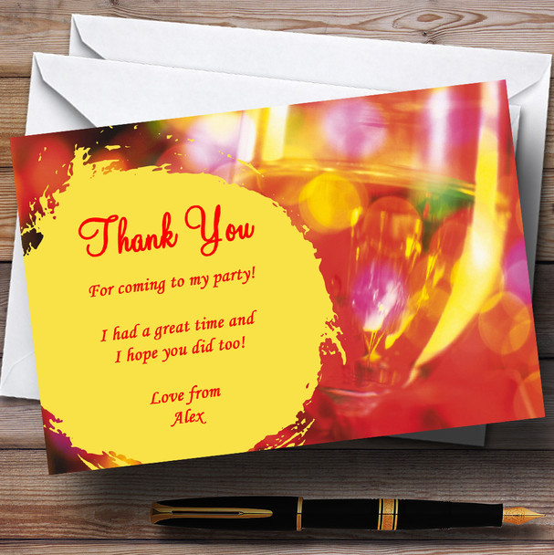 Champagne Glasses Customised Party Thank You Cards