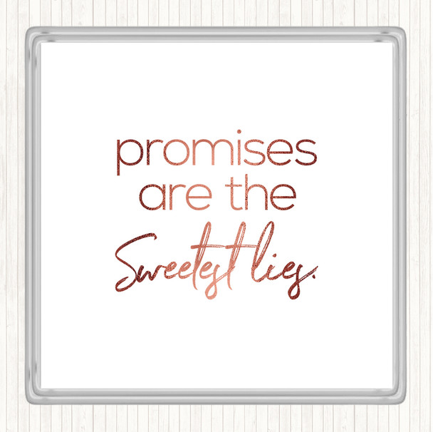 Rose Gold Promises Quote Coaster