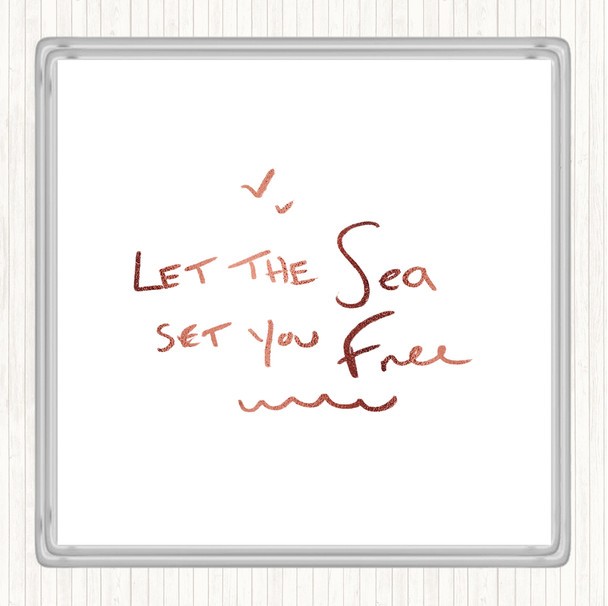 Rose Gold Sea Set Free Quote Coaster