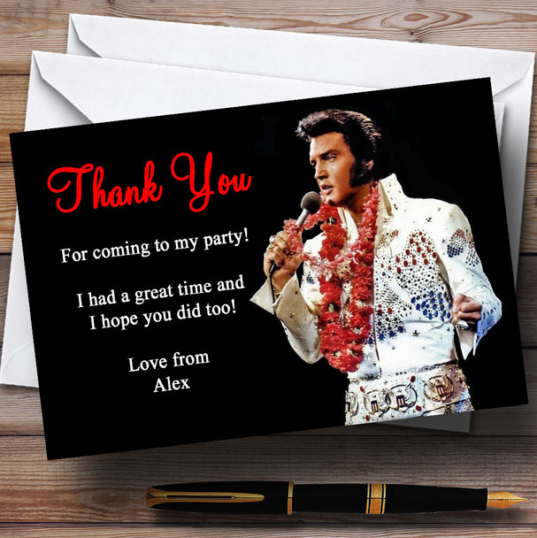 Elvis Presley Red Customised Party Thank You Cards
