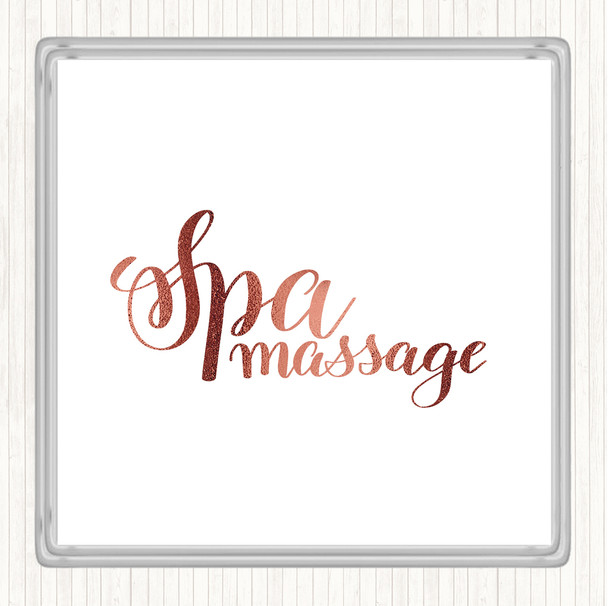 Rose Gold Spa Massage Quote Coaster