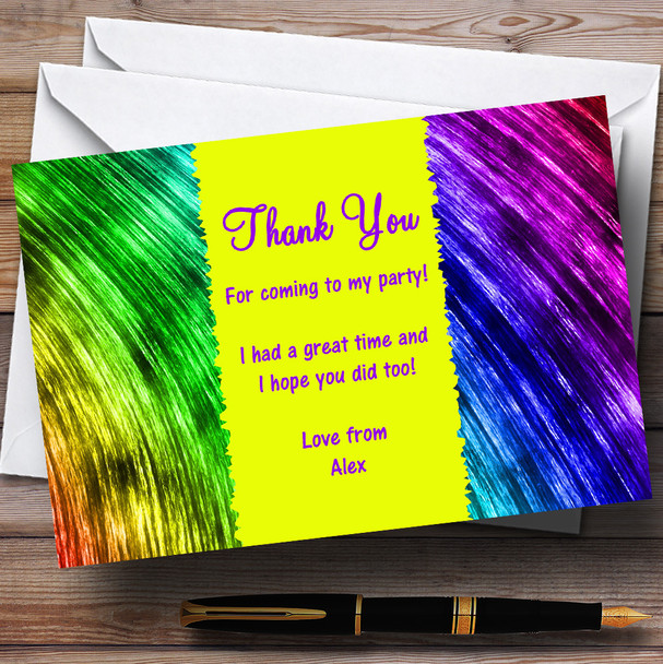 Rainbow Paints Customised Party Thank You Cards