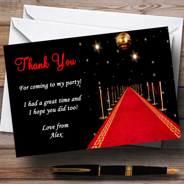 Red Carpet VIP Customised Party Thank You Cards