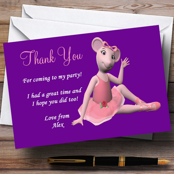 Angelina Ballerina Customised Children's Party Thank You Cards