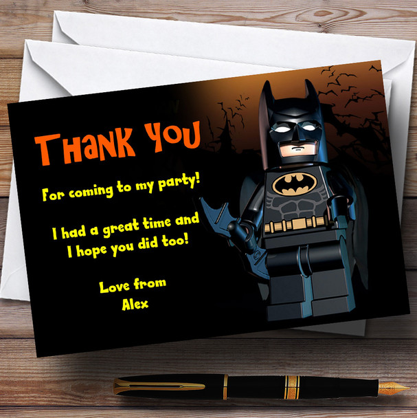 Lego Batman Customised Children's Party Thank You Cards