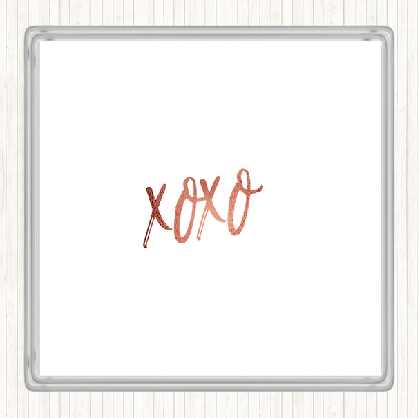 Rose Gold Xoxo Quote Coaster