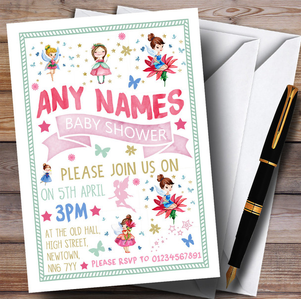 Pretty Little Fairy Invitations Baby Shower Invitations