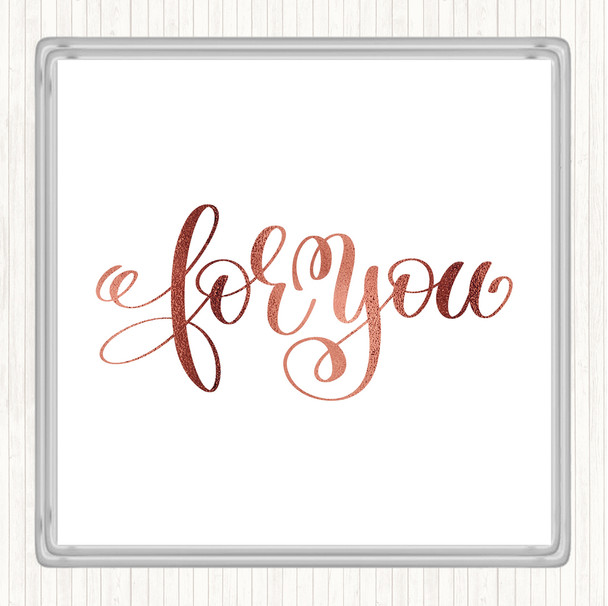 Rose Gold Christmas For You Quote Coaster