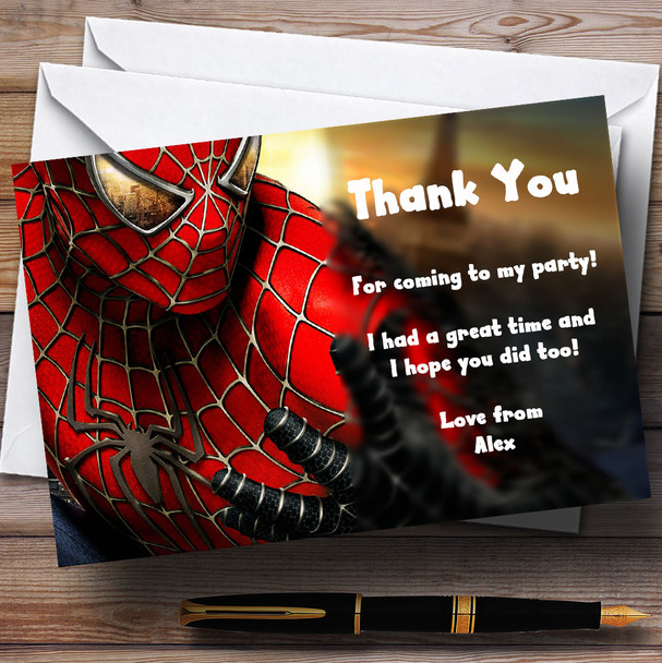 Spiderman Customised Children's Party Thank You Cards