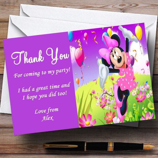 Minnie Mouse Customised Children's Party Thank You Cards