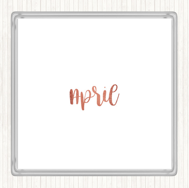 Rose Gold April Quote Coaster