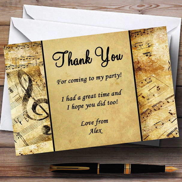 Musical Clefs Customised Party Thank You Cards