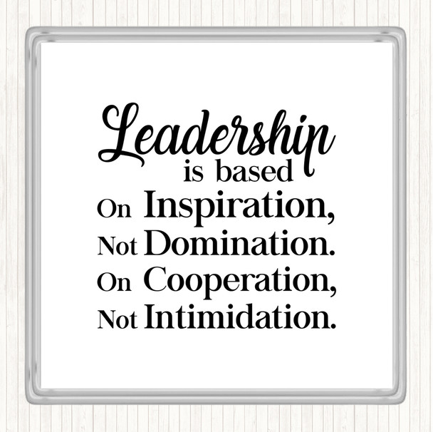 White Black Not Intimidation Quote Coaster