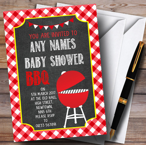 Red BBQ Invitations Baby Shower Invitations