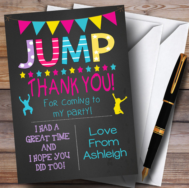 Chalk Girls Jump Trampoline Party Thank You Cards