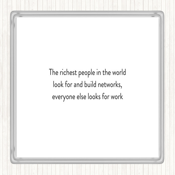 White Black Successful Build Networks Quote Coaster