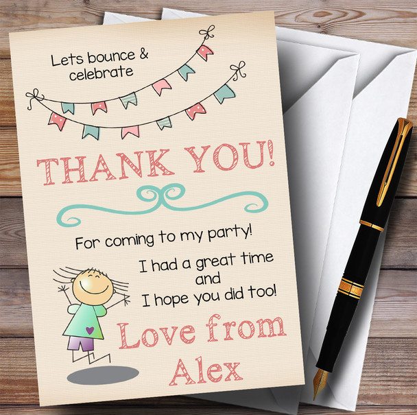 Cute Trampoline Party Thank You Cards