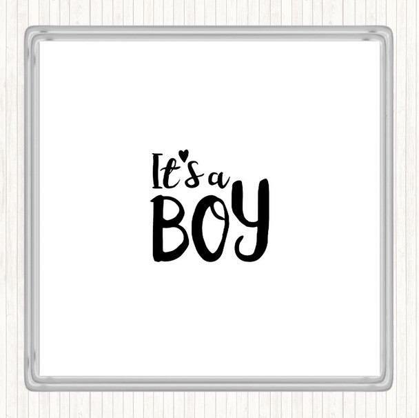 White Black Boy Quote Coaster