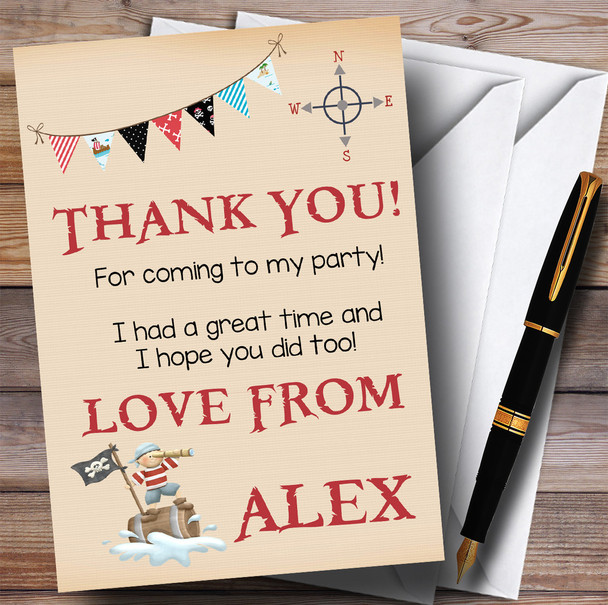 Lookout Pirate Party Thank You Cards