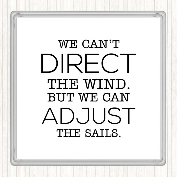 White Black Direct Wind Adjust Sails Quote Coaster