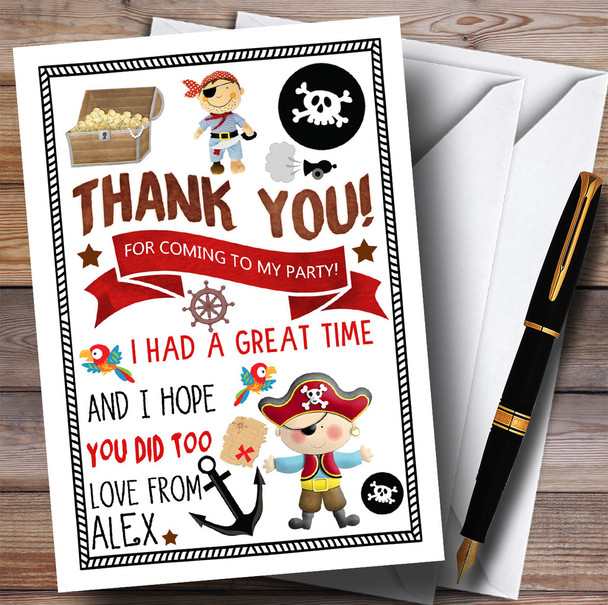 Pirate & Treasure Party Thank You Cards