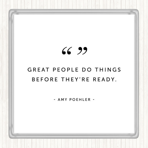 White Black Great People Quote Coaster