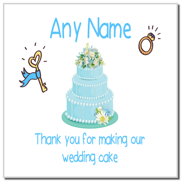 Thank You For Making Our Wedding Cake Blue Coaster