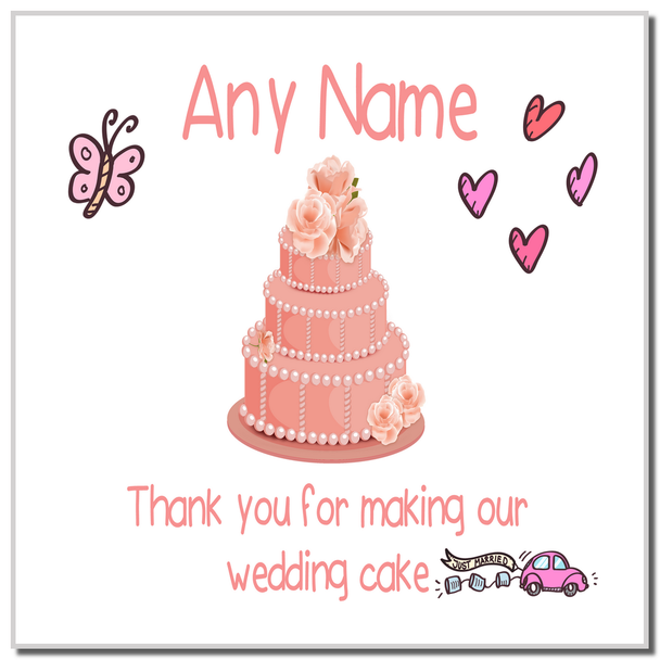 Thank You For Making Our Wedding Cake Coral Coaster
