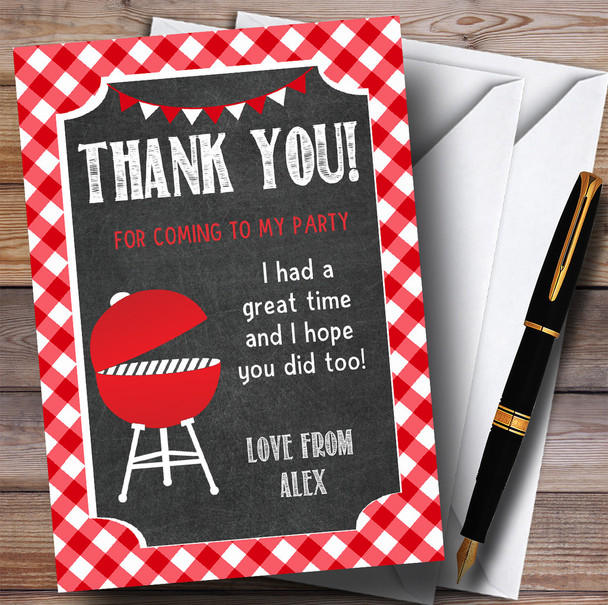 Red BBQ Party Thank You Cards