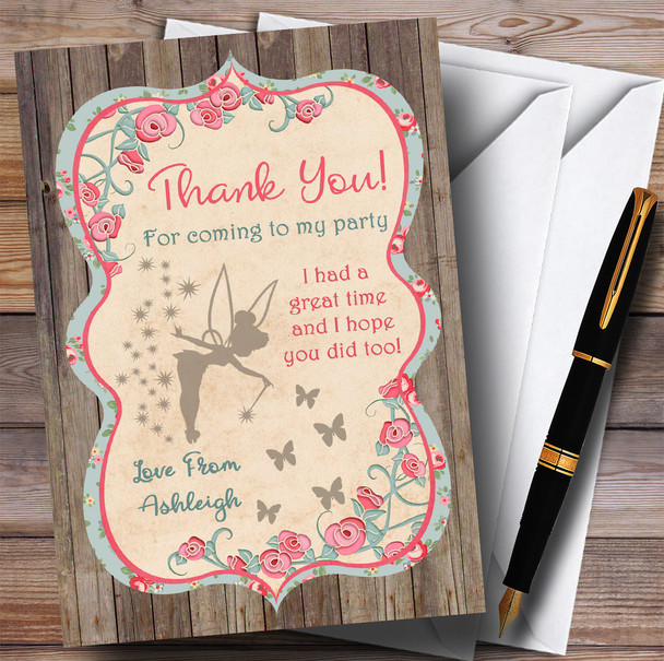 Shabby Chic Woodland Fairy Party Thank You Cards