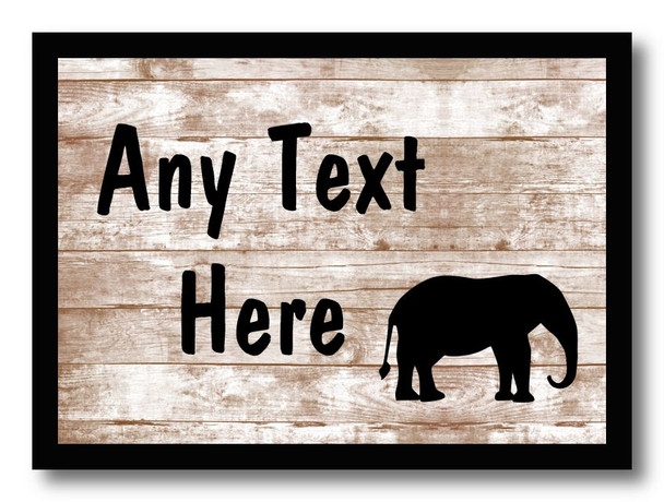 Elephant Shabby Wooden Effect Placemat