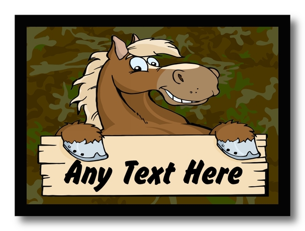 Cartoon Horse Army Camouflage Placemat