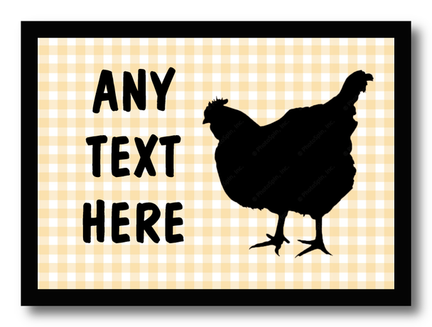 Chequered Chicken Hen Cream Placemat