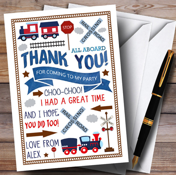 Train & Railway Party Thank You Cards