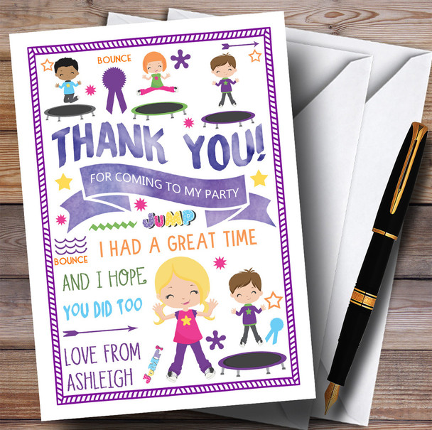 Trampoline Bounce Party Thank You Cards