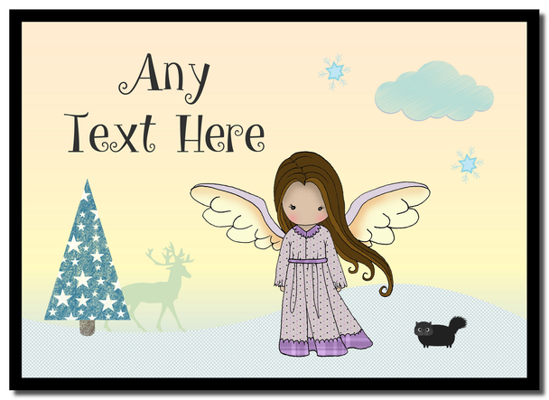 Angel Brown Hair Christmas Placemat