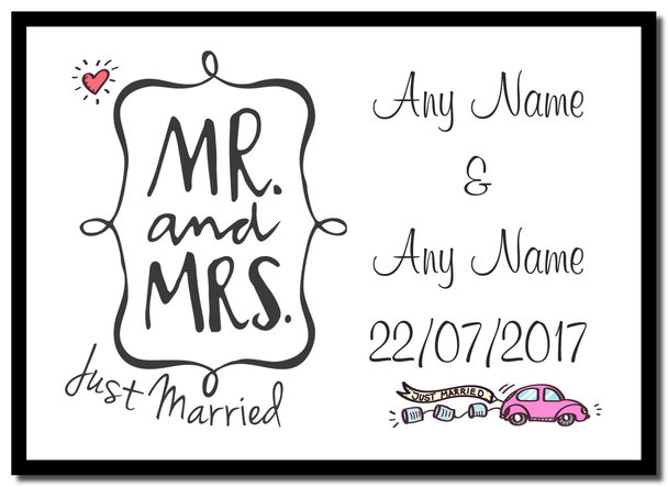 Mr and Mrs Just Married Placemat