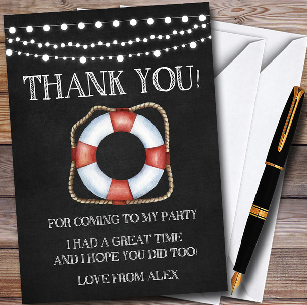 Nautical Chalk Customised Party Thank You Cards