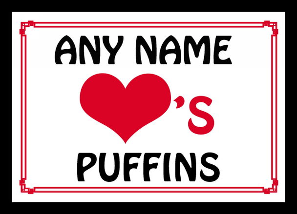 Love Heart Puffins Placemat