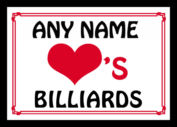 Love Heart Billiards Placemat