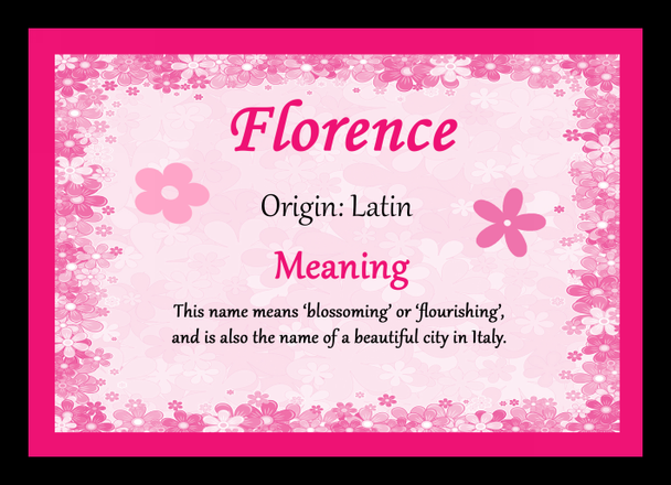 Florence Name Meaning Placemat