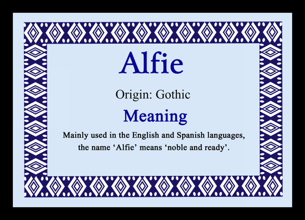 Alfie Name Meaning Placemat