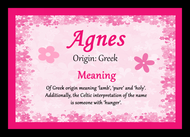 Agnes Name Meaning Placemat