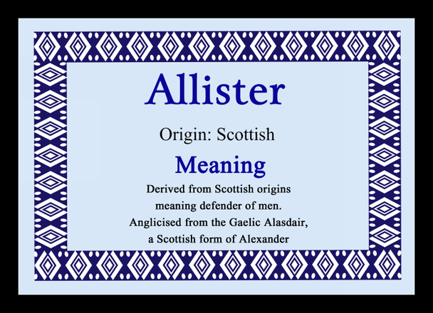 Allister Name Meaning Placemat Allister Name Meaning Placemat