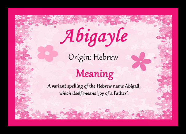 Abigayle Name Meaning Placemat