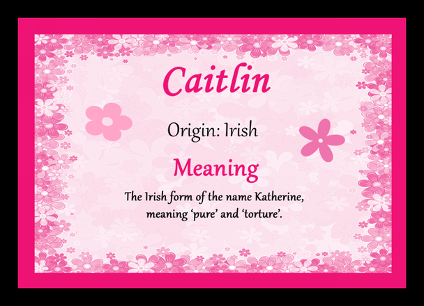 Caitlin Name Meaning Placemat
