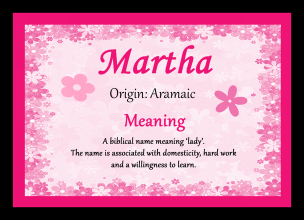 Martha Name Meaning Placemat