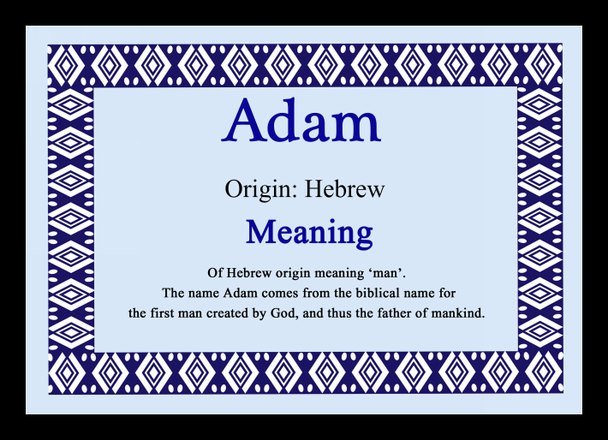 Adam Name Meaning Placemat