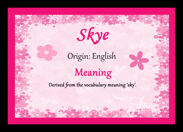 Skye Name Meaning Placemat
